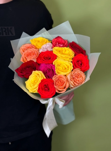 Монобукет из 15 роз &laquo;Лето&raquo; от интернет-магазина цветов в 