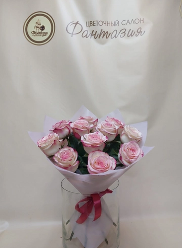 Монобукет из роз «Розовое счастье» от интернет-магазина цветов в 