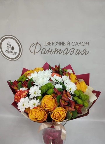 Сборный букет &laquo;Краски осени&raquo; от интернет-магазина цветов в 